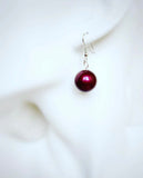 Large Crystal Pearl Earrings - Neve (Purple, Red or Blackberry)