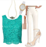 Pearl and Gemstone Bead Necklace - Beryl