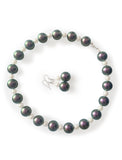 Purple-Green and Cream Shiny Crystal Pearl Necklace - Trishna