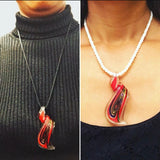 Bold Handmade Glass Pendant Necklace - Sharon