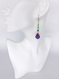 Dangling Green Crystal Earrings - Salad