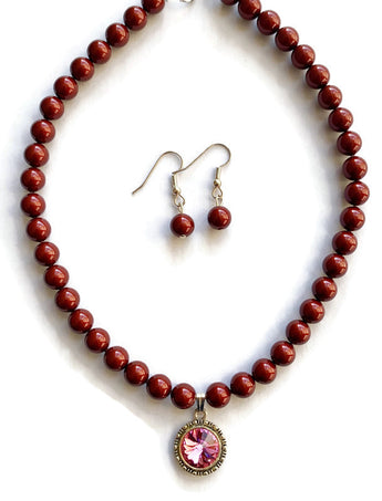 Crystal Pearl Necklace - Eliana (Multiple Colors)