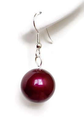 Crystal Pearl Earrings - Blackberry