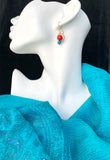 Red, Blue and Gold Earrings - Honey