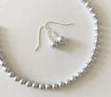 Lavender Crystal Pearl Choker and Earrings - Lavender