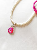 Pearl Necklace with Crystal Pendant - Crystal