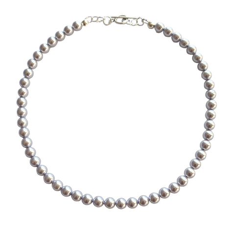 Lavender Crystal Pearl Choker and Earrings - Lavender