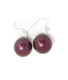 Large Crystal Pearl Earrings - Neve (Purple, Red or Blackberry)
