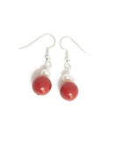 Large Crystal Pearl Earrings - Neve (Purple, Red or Blackberry)