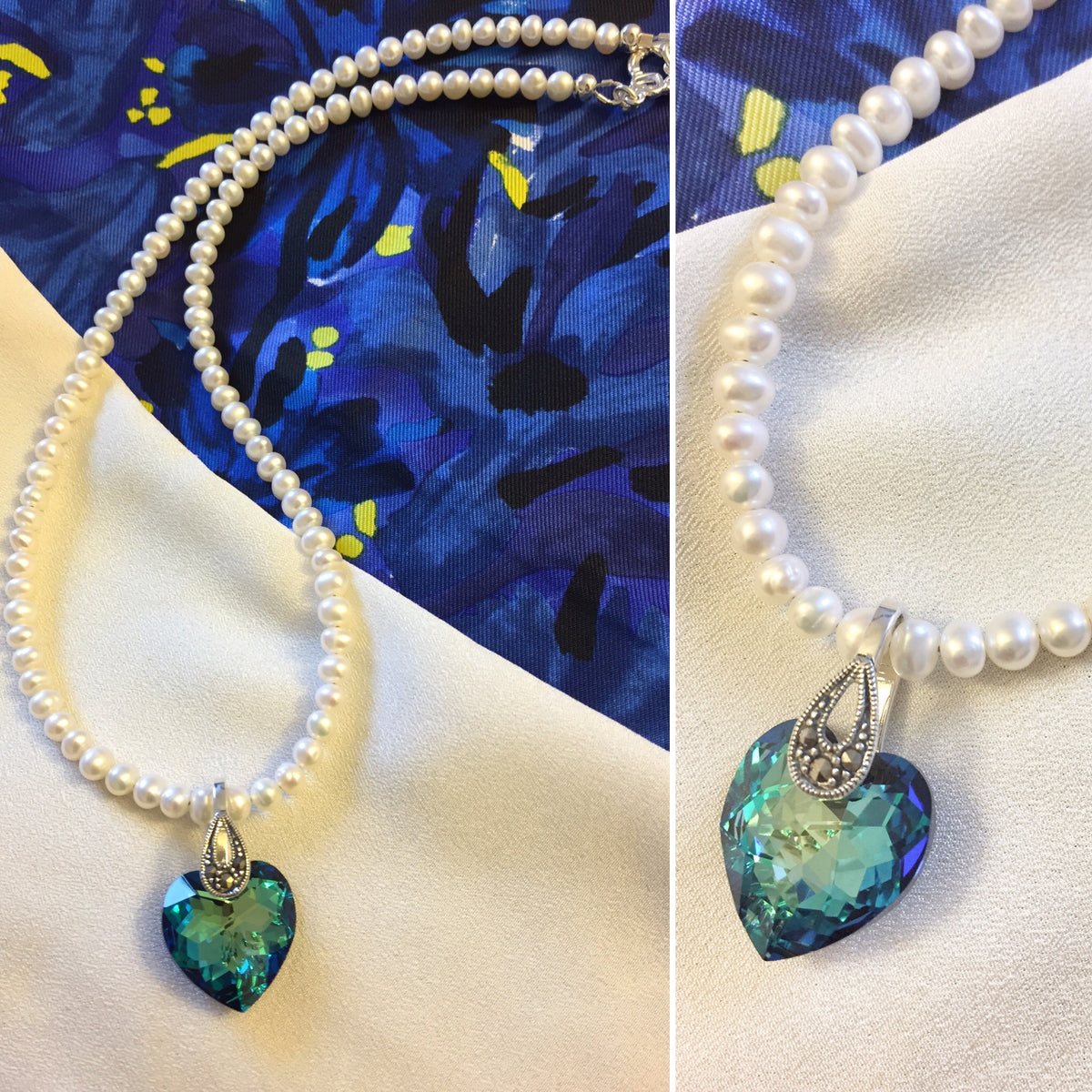Freshwater Pearls with Crystal Pendant - Kai (Limited Quantity 