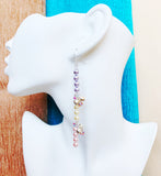 Pastel Crystal Pearl Earrings - Vanilla Cake with Sprinkles
