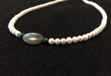 Pearl and Gemstone Bead Necklace - Beryl