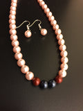 Large Swarovski Pearl Choker in Pink, Blue and Maroon