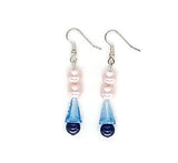 Blue-Pink or Red-White Crystal Cone Earrings - Alice (Blue or Red)