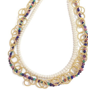 Gold and Pearl Necklace - Zarina