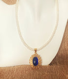 Pearl Necklace with Glass Pendant - Anuradha