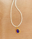 Pearl Necklace with Glass Pendant - Anuradha