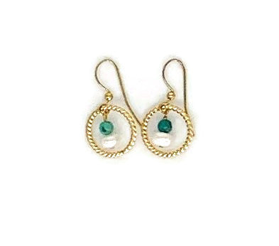 Pearl and Gemstone Earrings - Alia