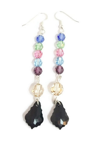 Dangling Multicolored Crystal Earrings - Ina (Limited Quantity)